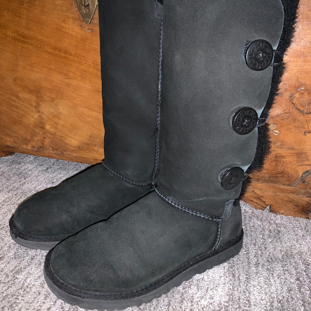 UGG Black Tall Bailey Triple Button Boot